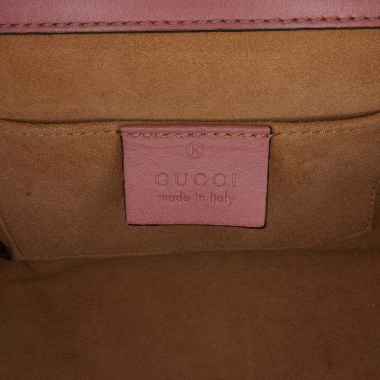 Pre Owned Gucci Pink Pearl Studded Padlock