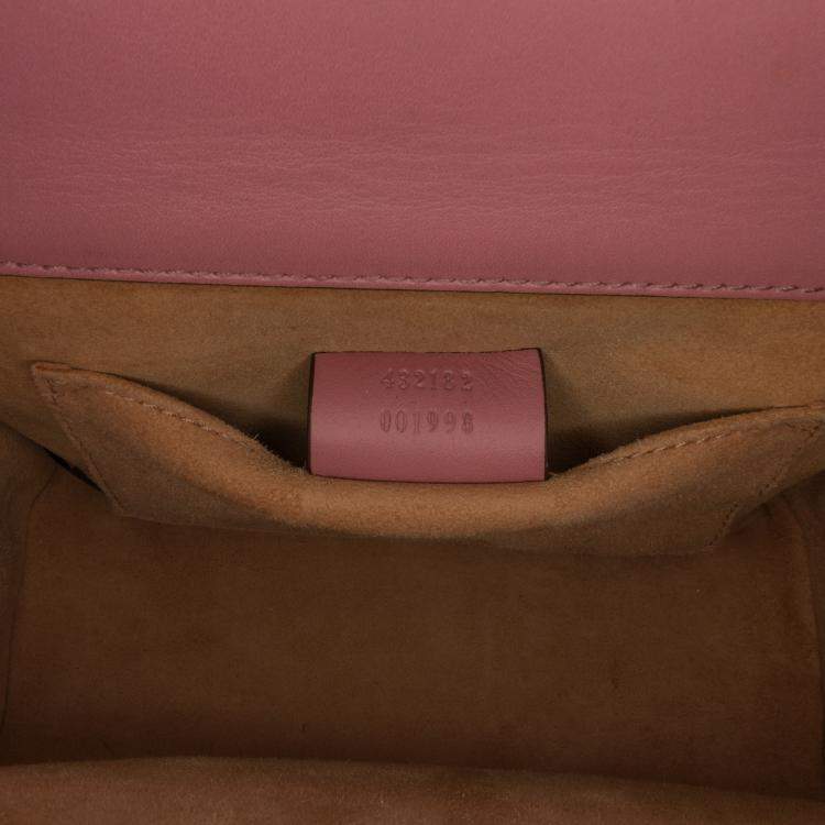 Pre Owned Gucci Pink Pearl Studded Padlock