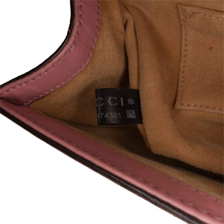 Pre Owned Gucci Pink Pearl Studded Padlock