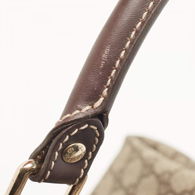 م�ملوكة مسبقًا Gucci Beige/Brown GG Supreme Canvas and Leather Carry On Duffel Bag