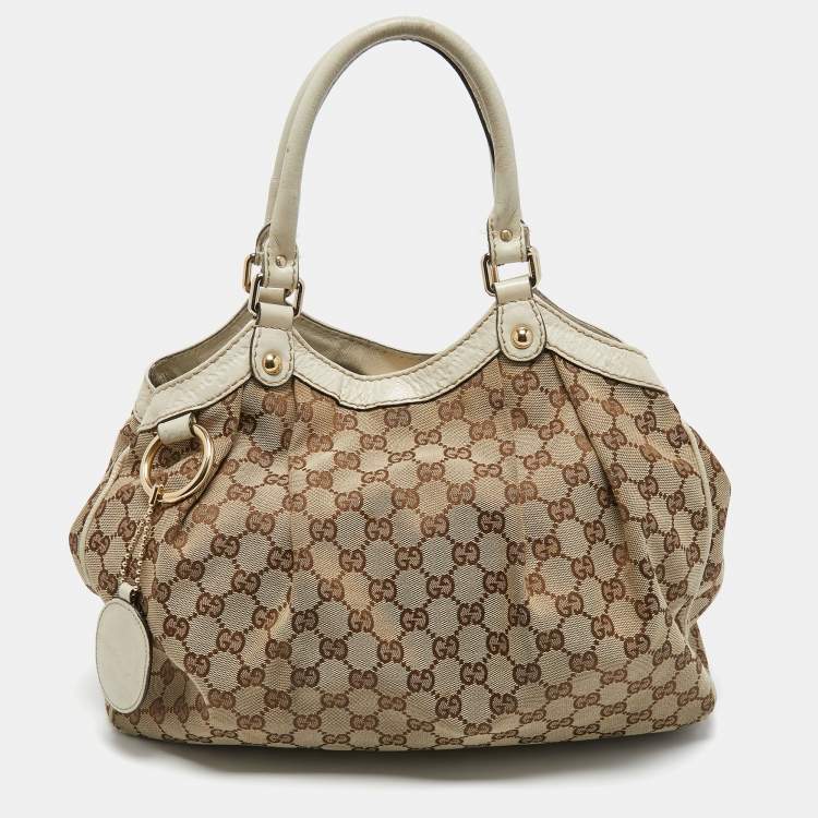 Gucci White Guccissima Leather Medium Sukey Tote Bag