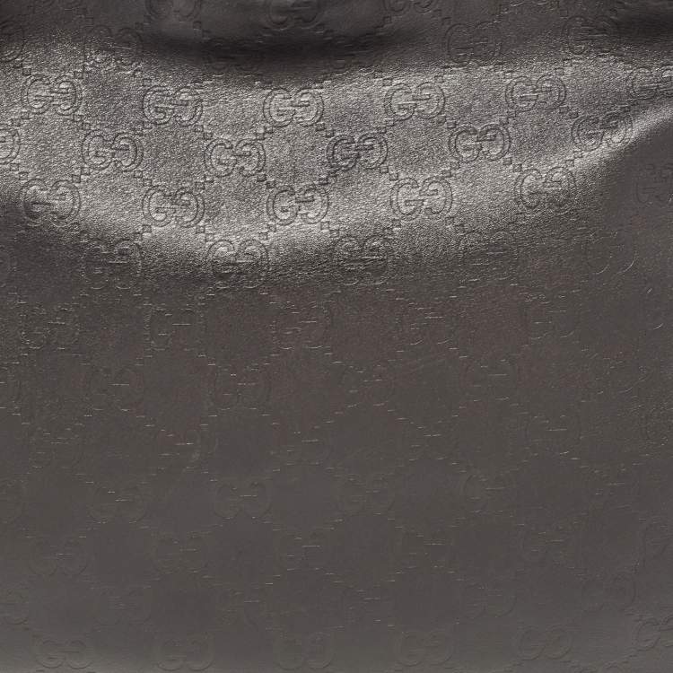 Pre Owned Gucci Black Guccissima Leather Pelham Horsebit Hobo