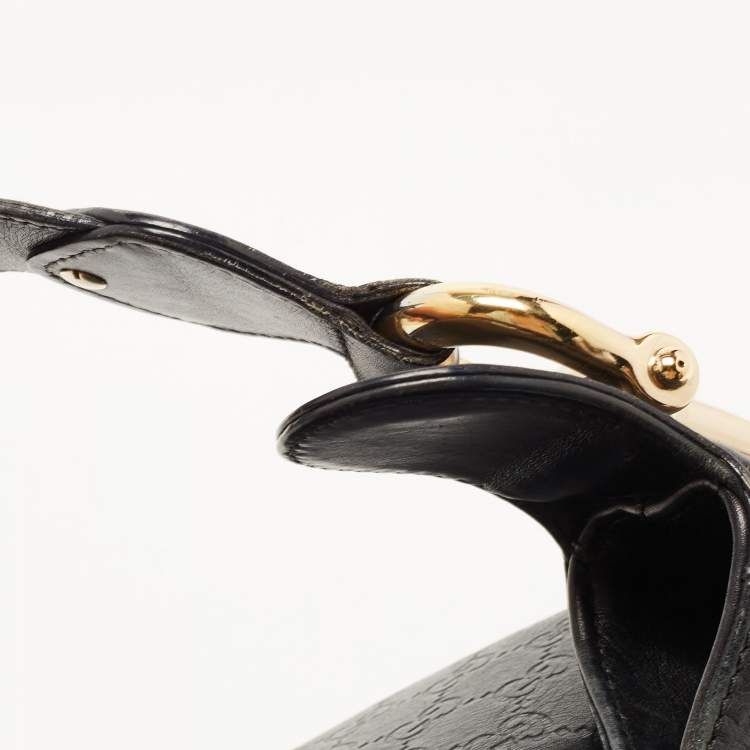 Pre Owned Gucci Black Guccissima Leather Pelham Horsebit Hobo