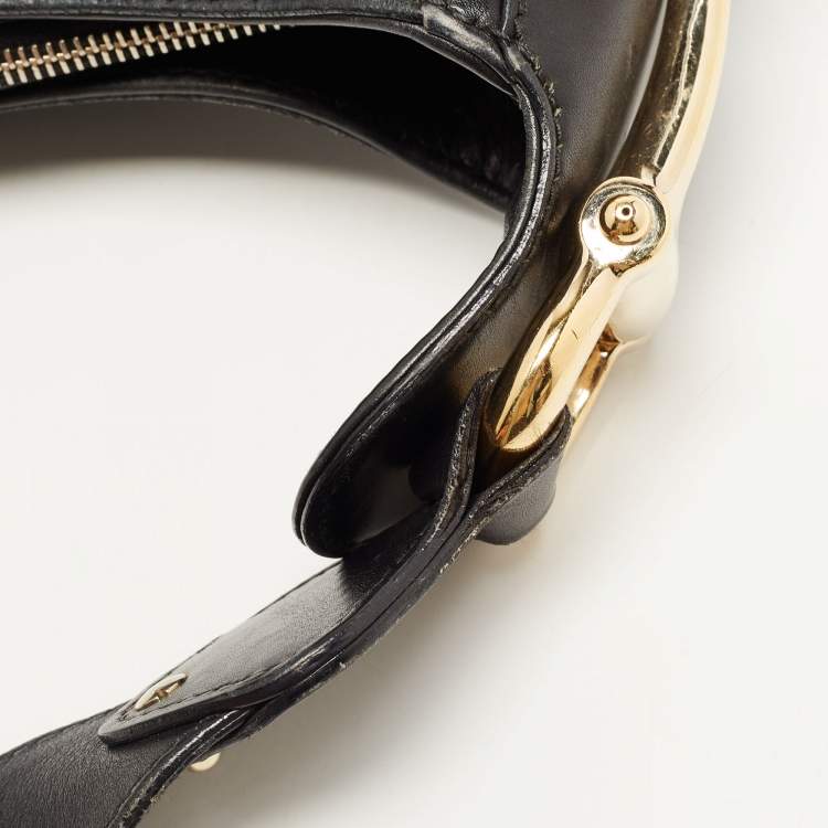 Pre Owned Gucci Black Guccissima Leather Pelham Horsebit Hobo