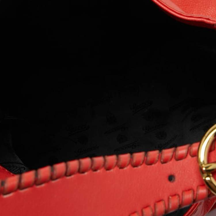 Pre Owned Gucci Red Leather Medium New Jackie Hobo