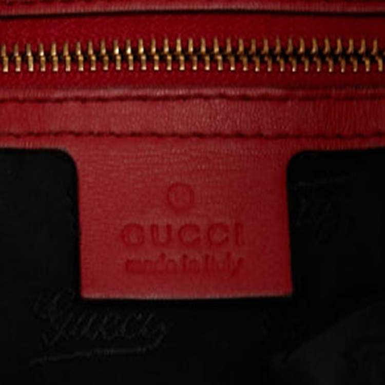 Pre Owned Gucci Red Leather Medium New Jackie Hobo