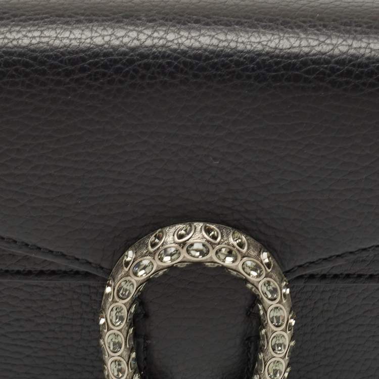 Pre Owned Gucci Black Leather Mini Dionysus Shoulder Bag