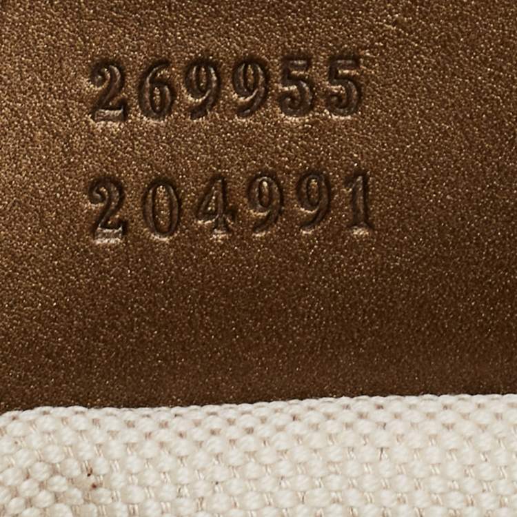 Pre Owned Gucci Beige/Gold GG Canvas and Leather Shoulder Bag