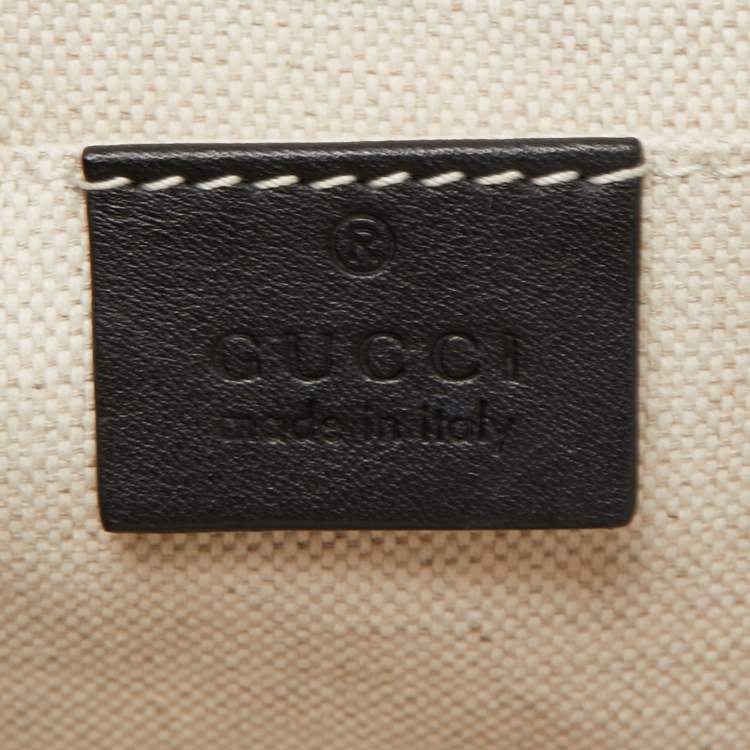 Pre Owned Gucci Black Leather Large Dionysus Bamboo Top Handle Bag