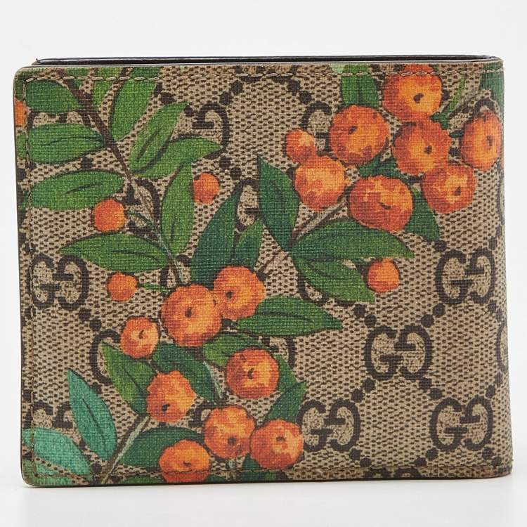 Pre Owned Gucci Multicolor GG Supreme Canvas Tian Bifold Wallet
