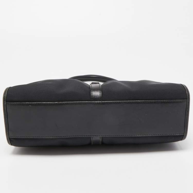 Pre Owned Gucci Black Nylon and Leather Jackie O Tote