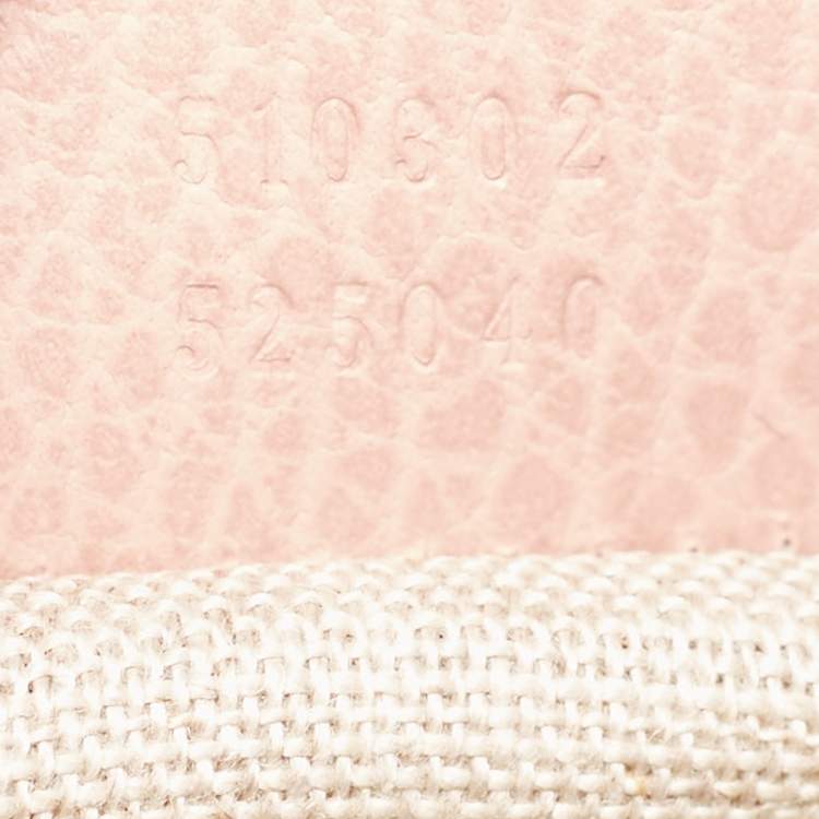Pre Owned Gucci Dusty Pink Leather Interlocking G Top Handle Bag