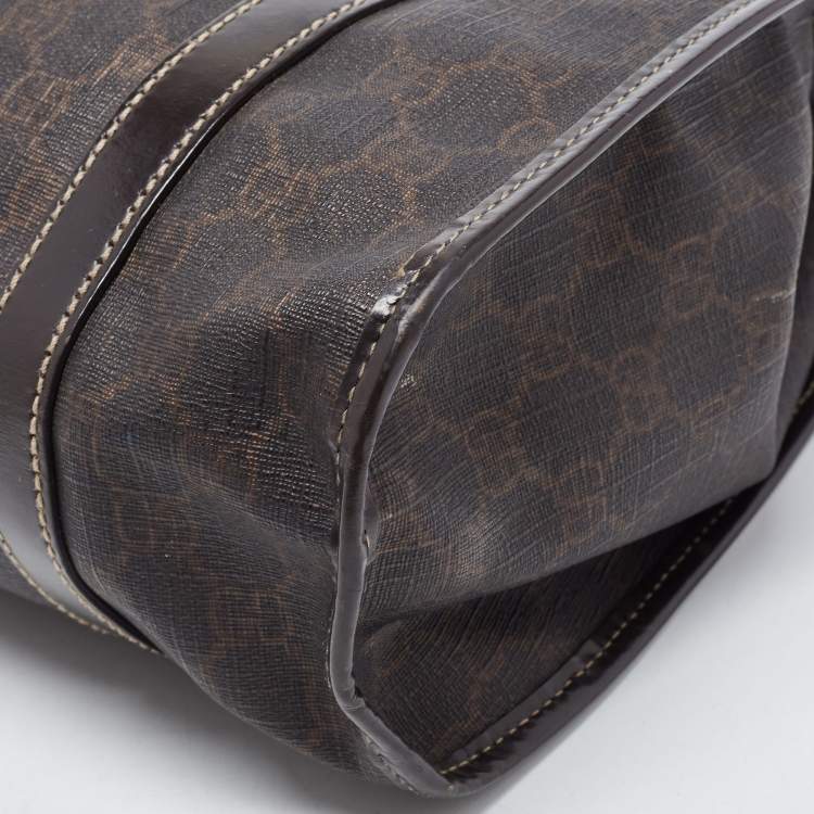 Pre Owned Gucci Brown GG Supreme Canvas and Leather Jackie O Hobo