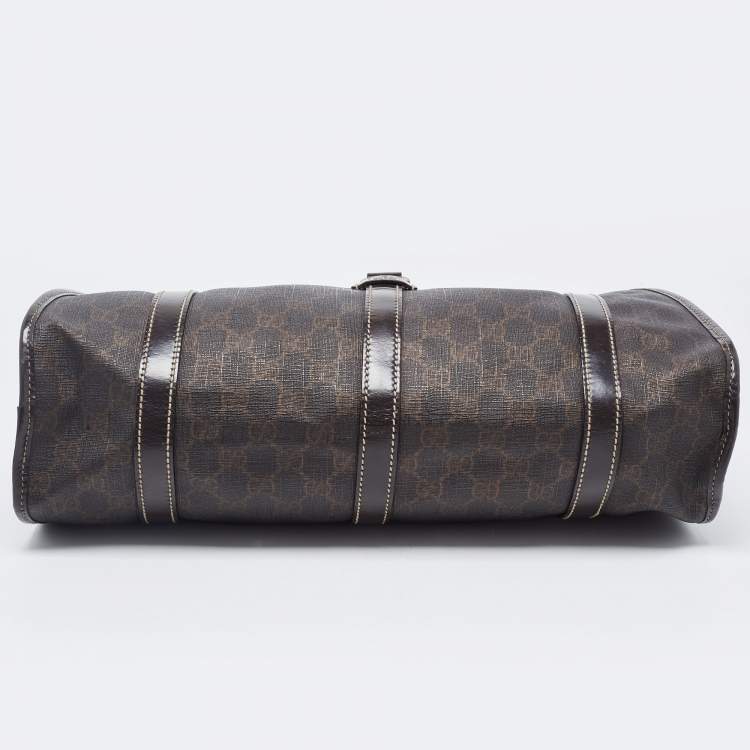 Pre Owned Gucci Brown GG Supreme Canvas and Leather Jackie O Hobo