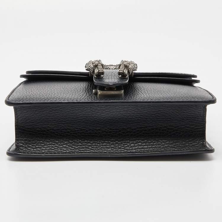Pre Owned Gucci Black Leather Mini Dionysus Shoulder Bag