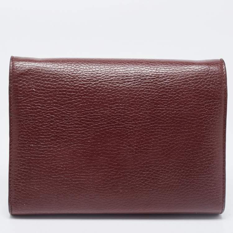 Pre Owned  Gucci Burgundy Leather Dionysus Wallet On Chain