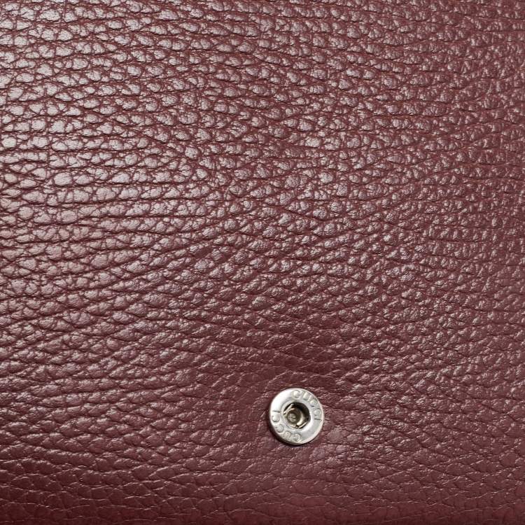 Pre Owned  Gucci Burgundy Leather Dionysus Wallet On Chain