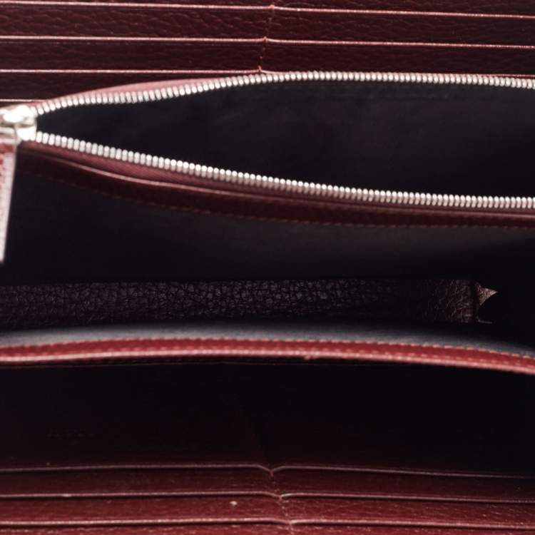 Pre Owned  Gucci Burgundy Leather Dionysus Wallet On Chain