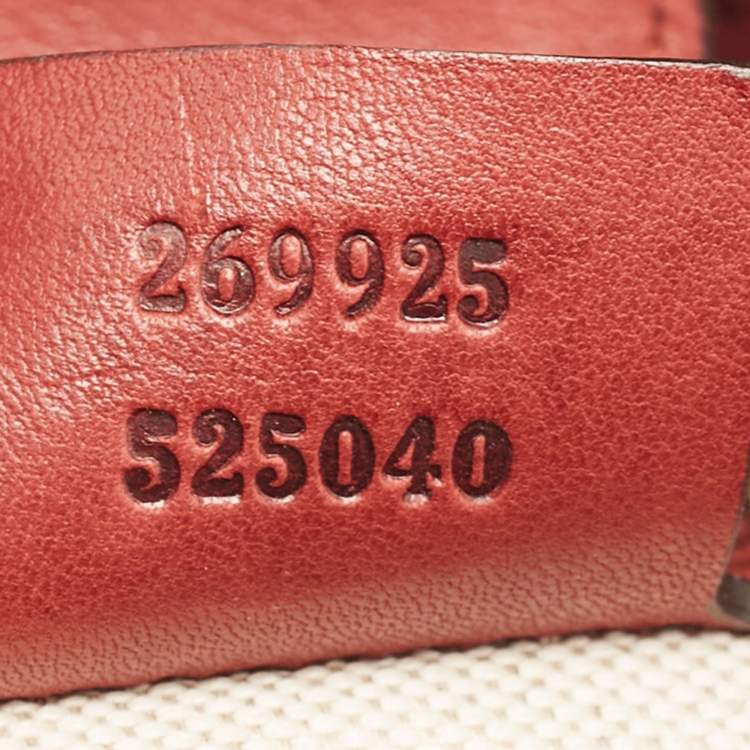 Pre Owned Gucci Maroon Leather and Fur Smilla Tote