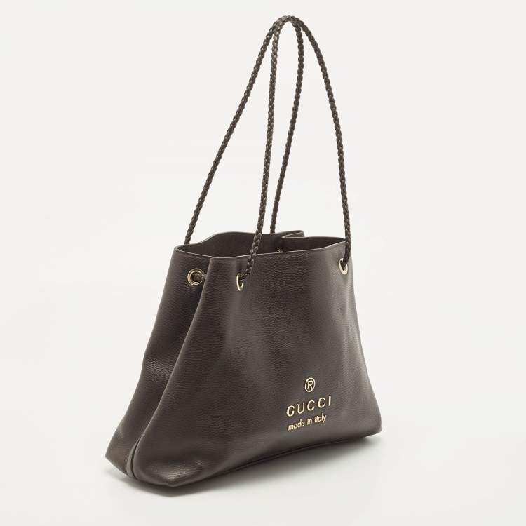 Pre Owned Gucci Brown Leather Gifford Tote