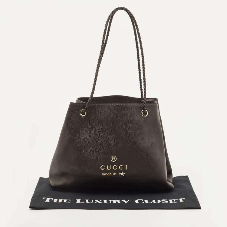 Pre Owned Gucci Brown Leather Gifford Tote