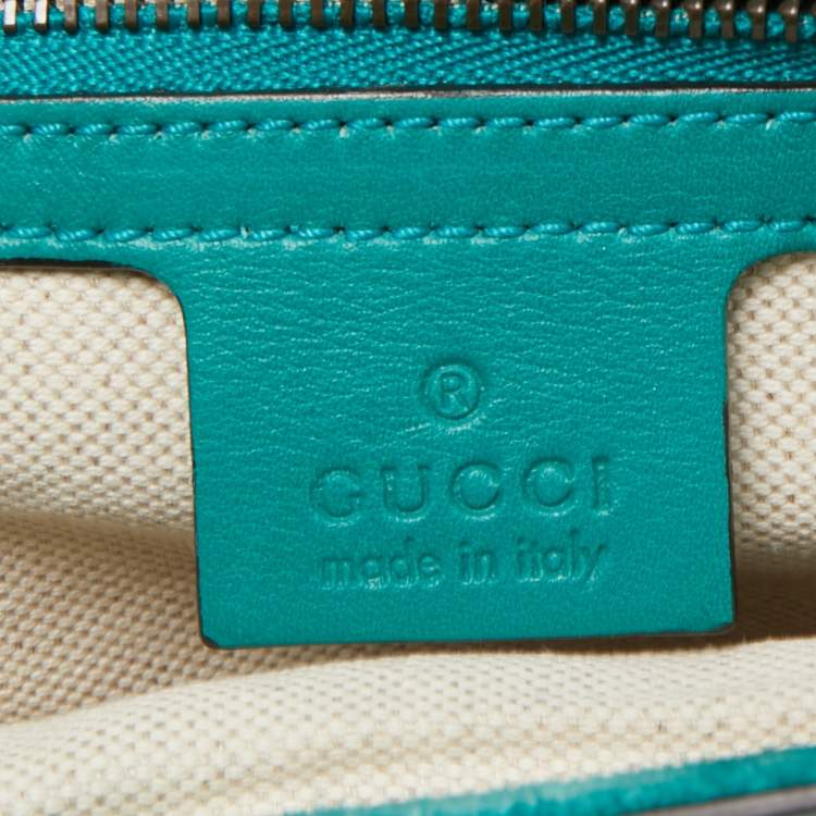 Pre Owned Gucci Green Patent Leather Bright Bit Crossbody Bag