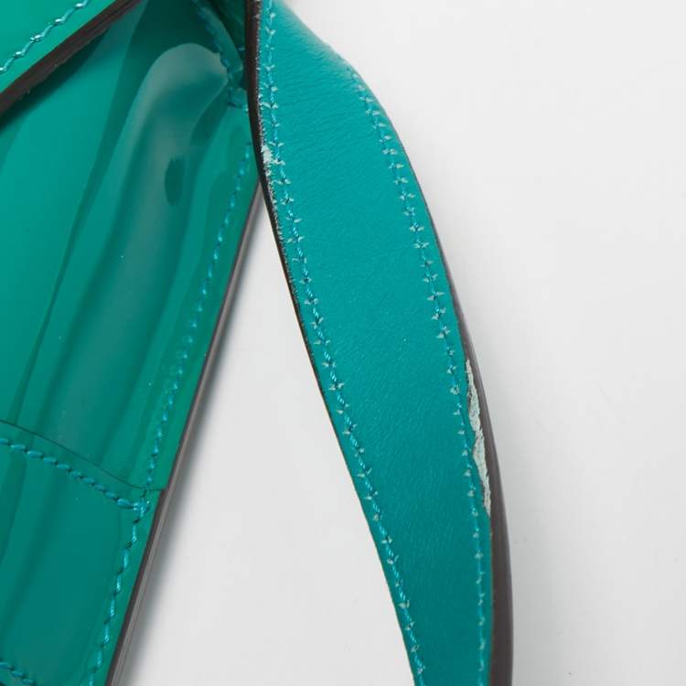 Pre Owned Gucci Green Patent Leather Bright Bit Crossbody Bag