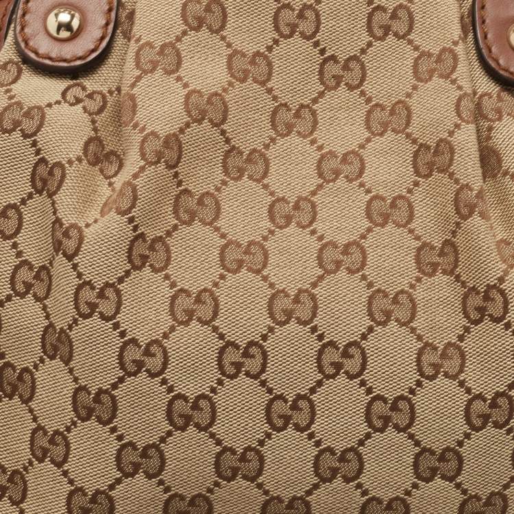 Pre Owned Gucci Beige/Brown GG Canvas Medium Sukey Boston