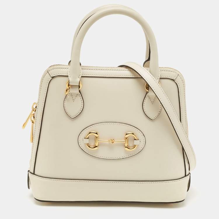 Gucci White Small Horsebit 1955 Shoulder Bag