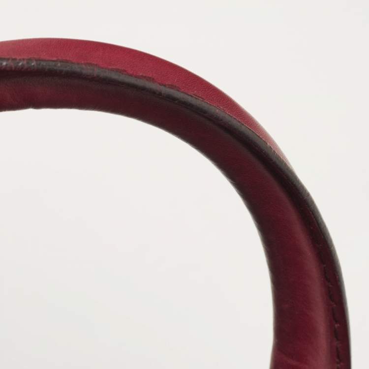 Pre Owned Gucci Burgundy Brogue Leather Stirrup Satchel