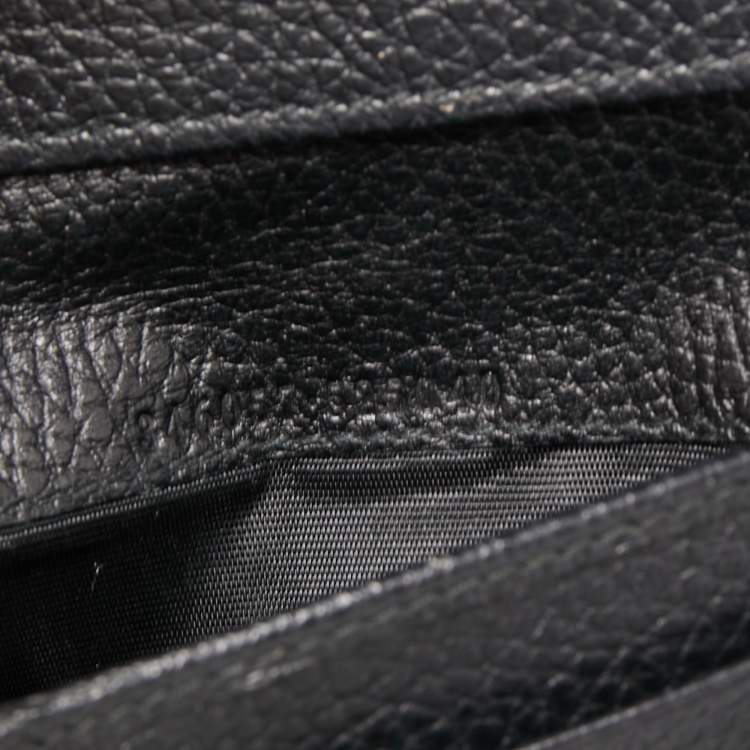 Pre Owned Gucci Black Leather French Wallet