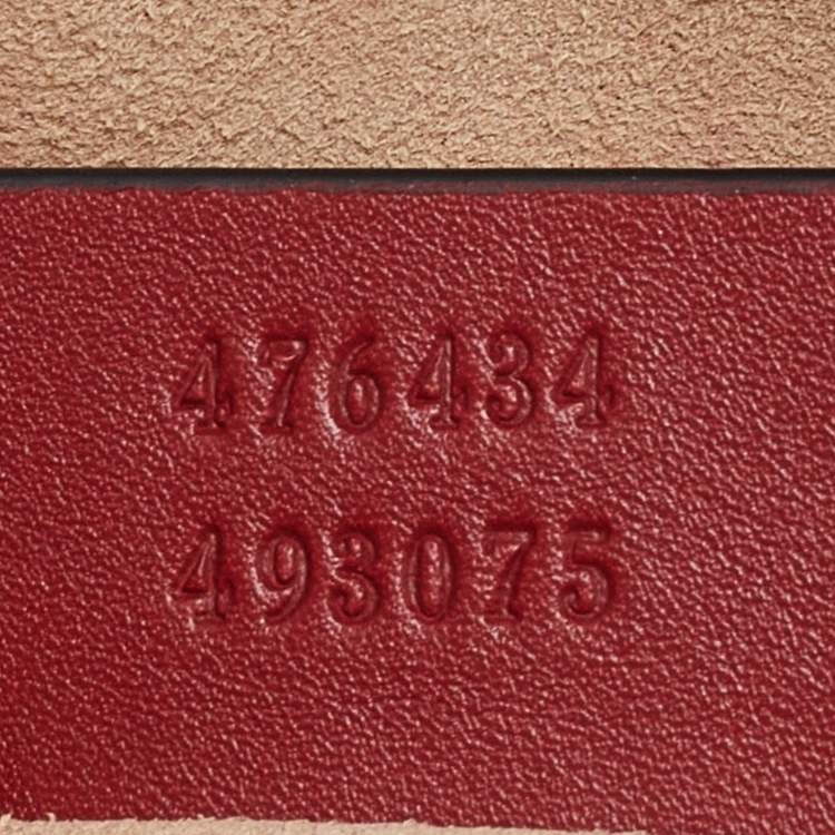 Pre Owned Gucci Red Matelassé Leather GG Marmont Belt Bag