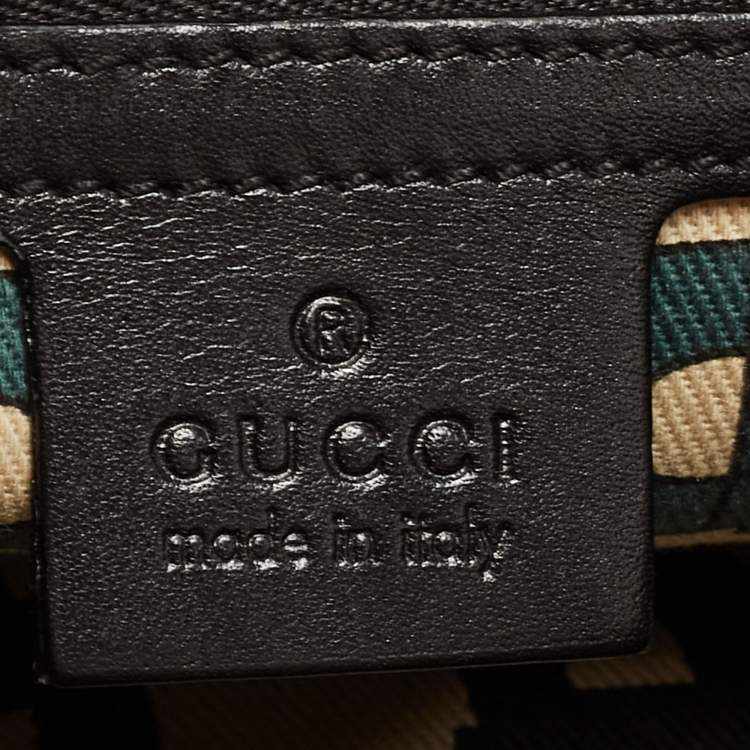 Pre Owned Gucci Black Leather Guccissima Horsebit Wave Boston Bag