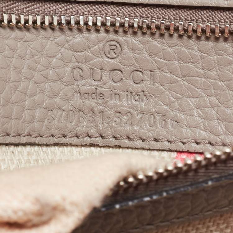 Pre Owned Gucci Grey Leather Small Bamboo Daily Top Handle Bag