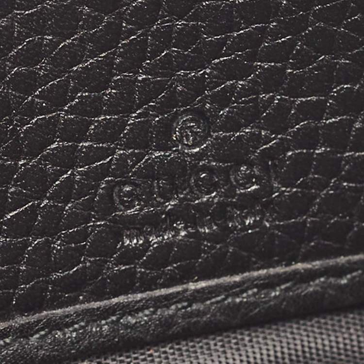 Pre Owned Gucci Black Leather Blind for Love Flap Continental Wallet
