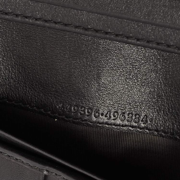 Pre Owned Gucci Black Mircoguccissima Leather Logo Flap Continental Wallet
