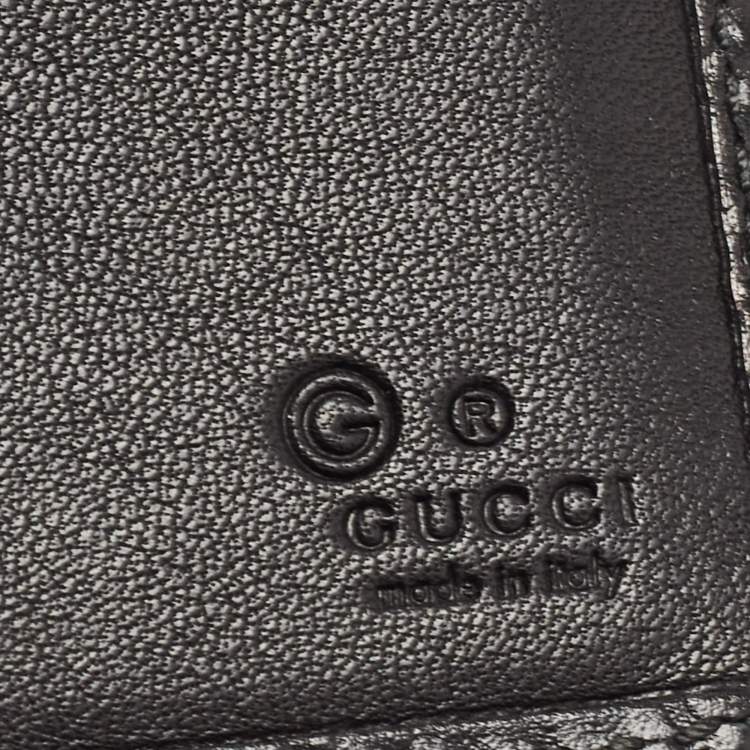 Pre Owned Gucci Black Mircoguccissima Leather Logo Flap Continental Wallet