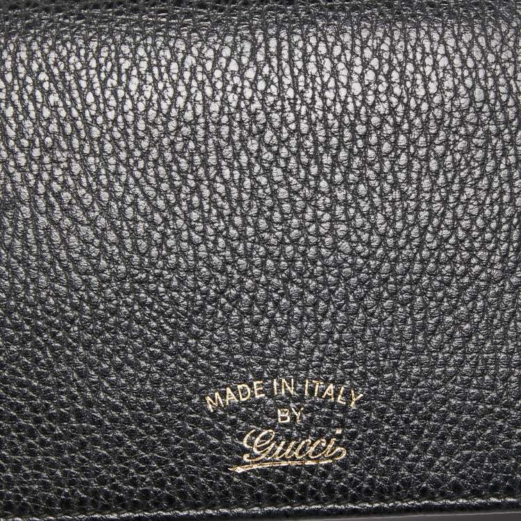 Pre Owned Gucci Black Leather Swing Wallet Bag