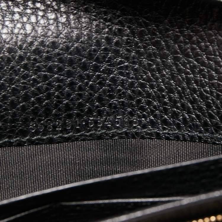 Pre Owned Gucci Black Leather Swing Wallet Bag