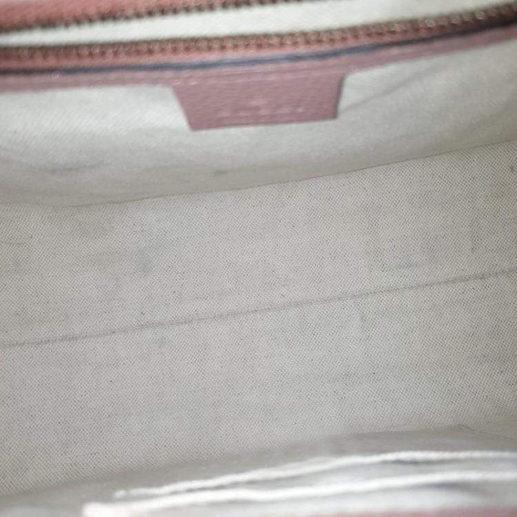 Pre Owned Gucci Pink Leather GG Marmont Top Handle bag