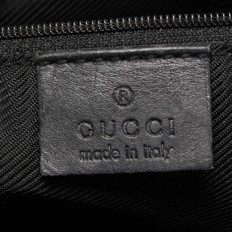 Pre Owned Gucci Black GG Canvas and Leather Shoulder Bag 