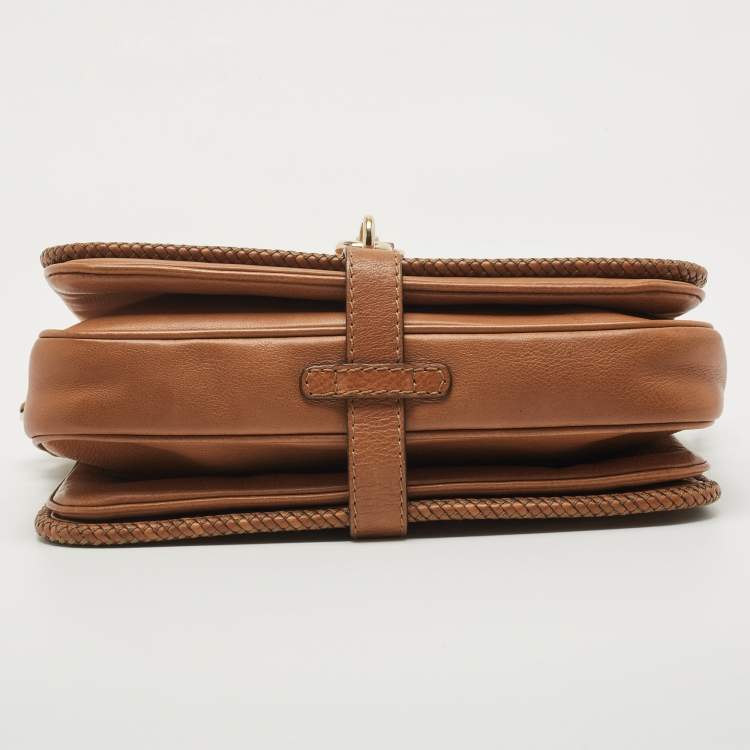 Pre Owned Gucci Brown Leather Medium Marrakech Shoulder Bag