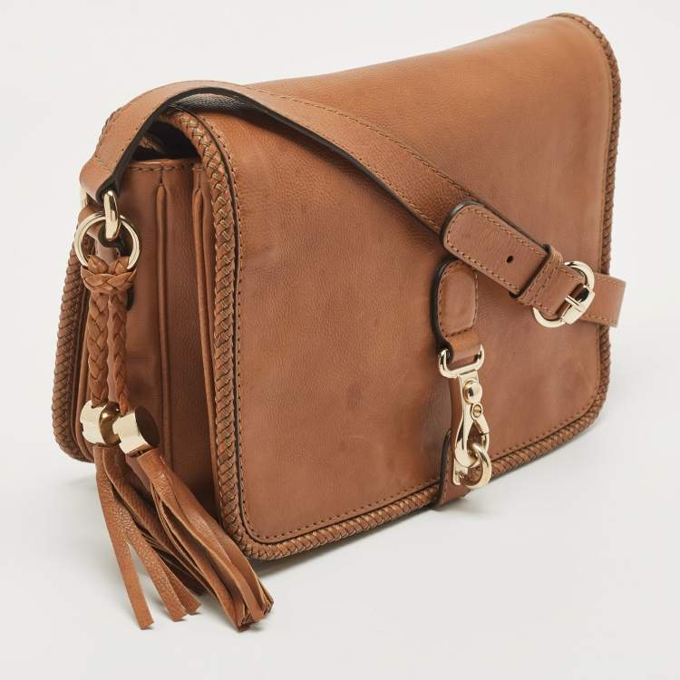 Pre Owned Gucci Brown Leather Medium Marrakech Shoulder Bag
