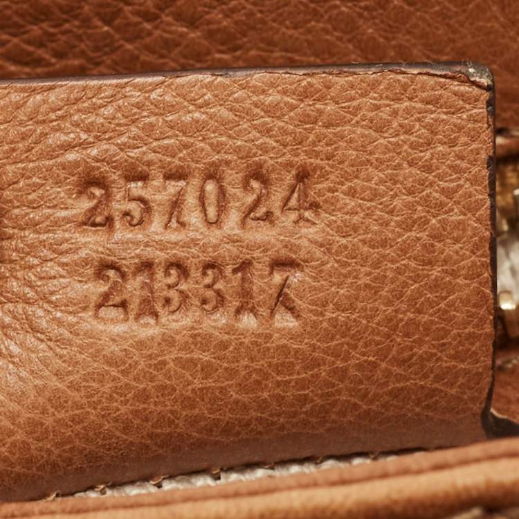 Pre Owned Gucci Brown Leather Medium Marrakech Shoulder Bag