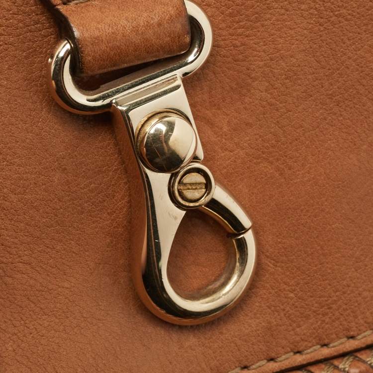 Pre Owned Gucci Brown Leather Medium Marrakech Shoulder Bag