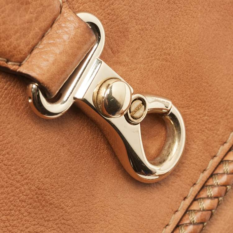 Pre Owned Gucci Brown Leather Medium Marrakech Shoulder Bag