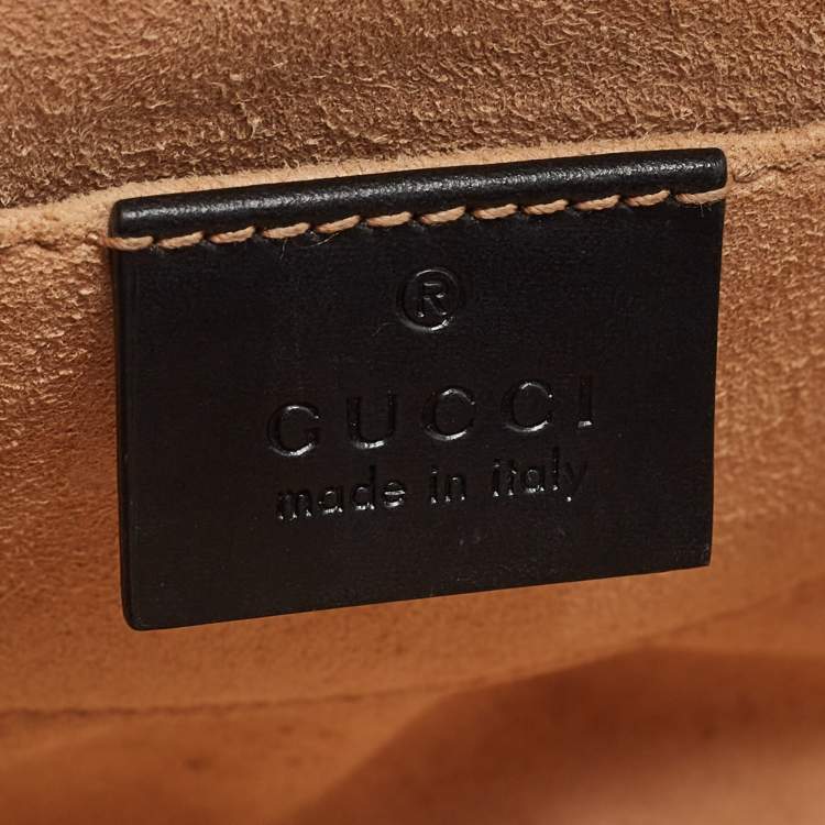 Pre Owned Gucci Black Guccissima Leather Small Padlock Shoulder Bag