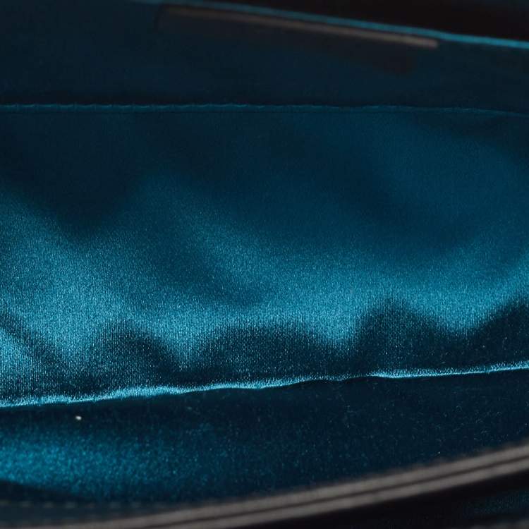 Pre Owned Gucci Black/Brown Suede And Patent Leather Ophidia Chain Bag