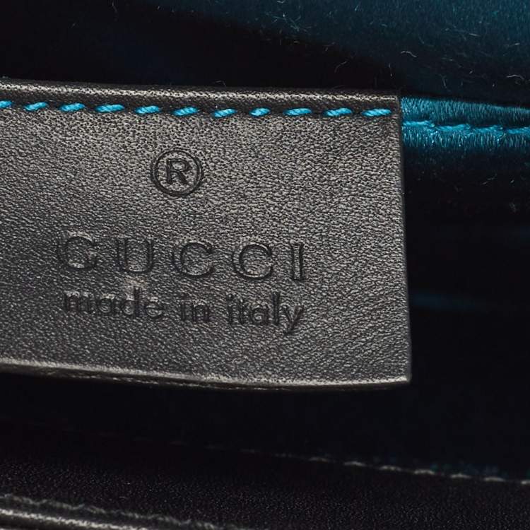 Pre Owned Gucci Black/Brown Suede And Patent Leather Ophidia Chain Bag