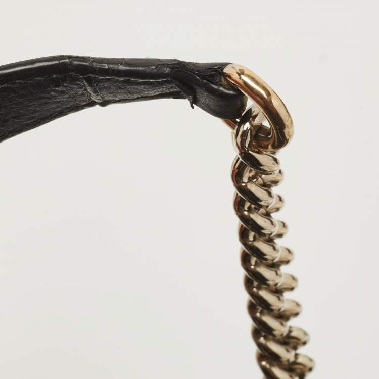 Pre Owned Gucci Black Leather Medium Soho Chain Shoulder Bag